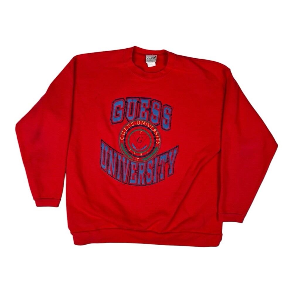 Vintage Guess Crewneck Sweatshirt Women’s Size Medium Made in USA 90s Spell Out
